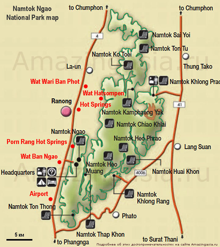 Карта национального парка Namtok Ngao Namtok Ngao national park map